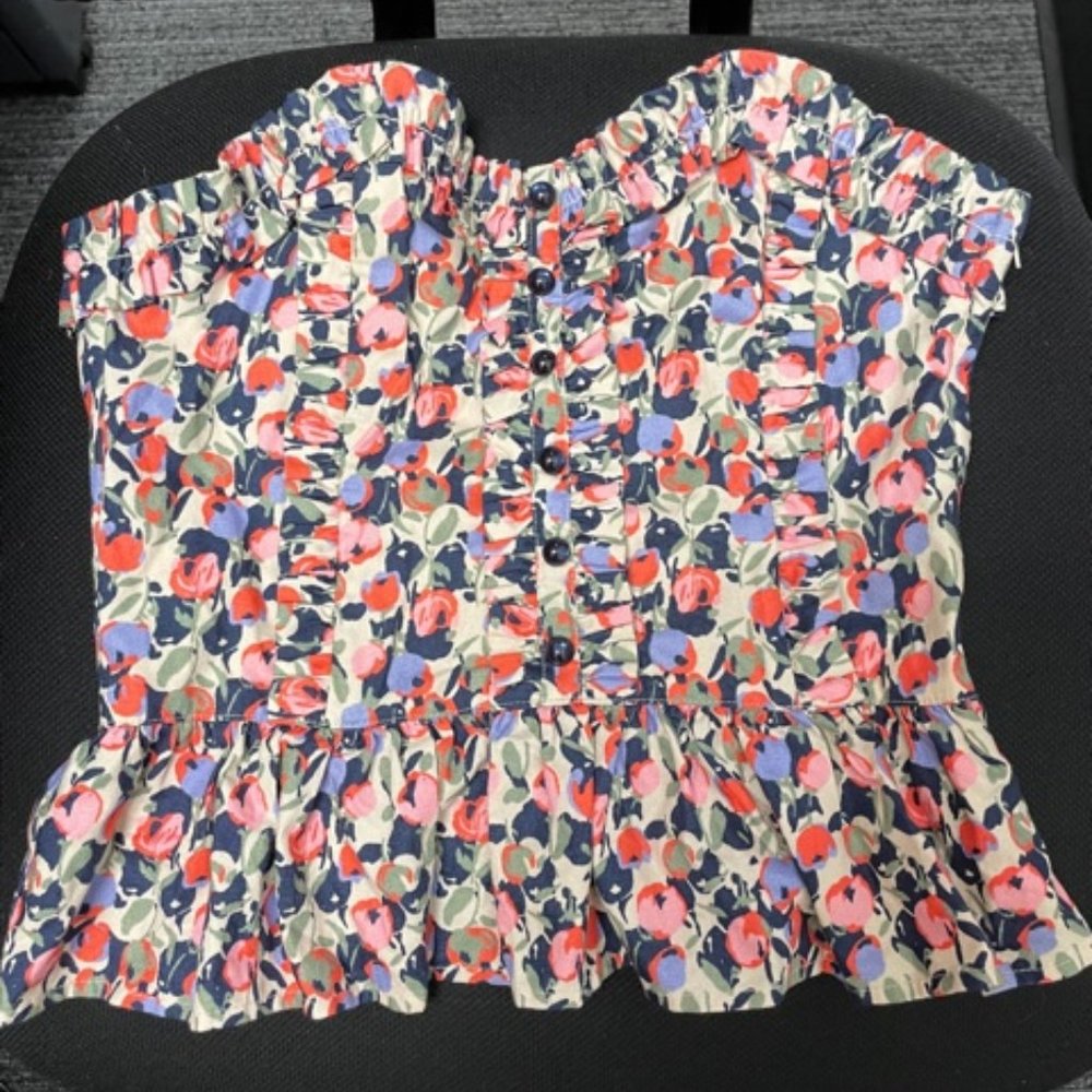 H&M Floral Peplum Bustier NWT